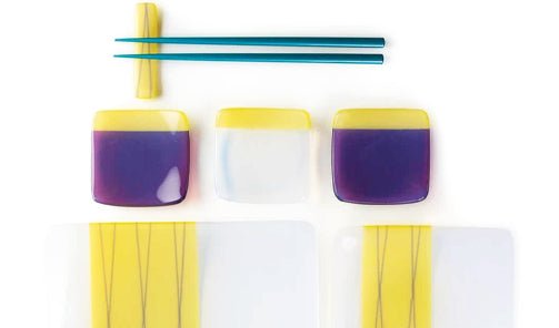 Bullseye Make It: Opaline Sushi Set - Warm Glass