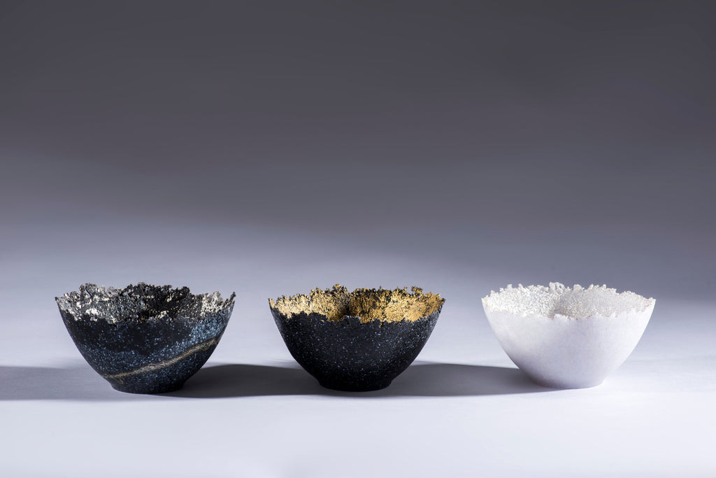 Alison Lowry: Gilded Pate de Verre Bowls - Warm Glass