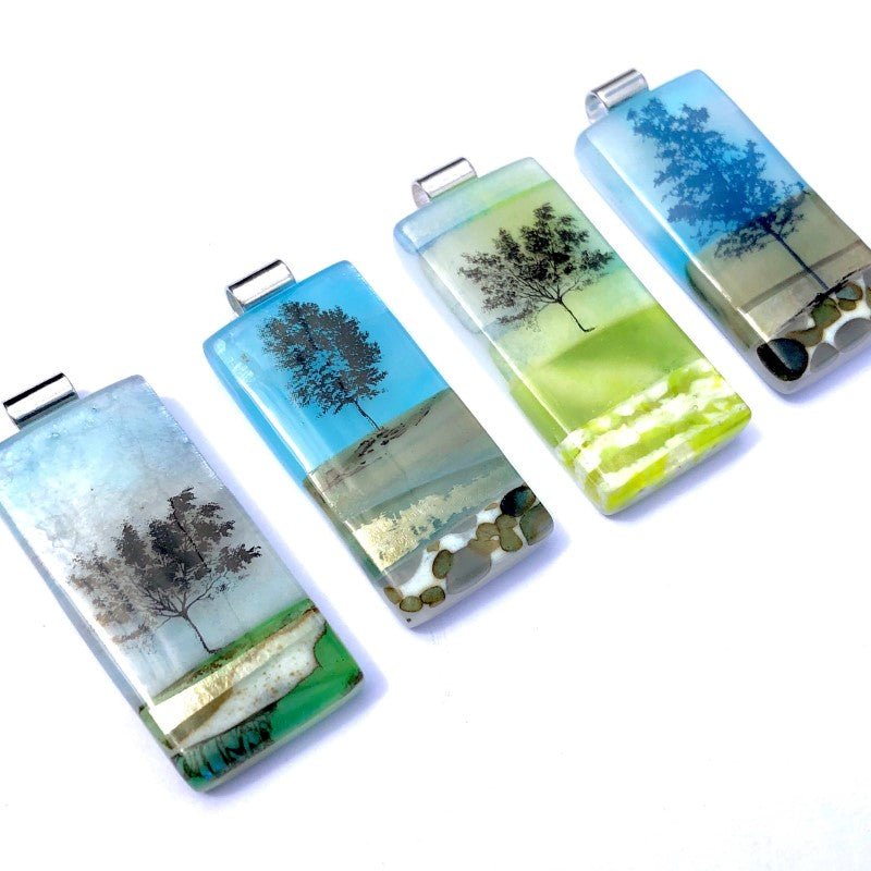 Claire Hall: Landscape Pendants - Warm Glass