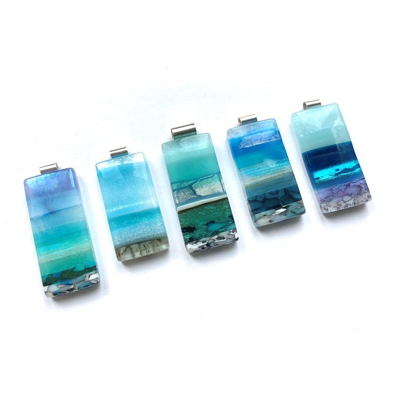 Claire Hall: Seascape Pendants - Warm Glass