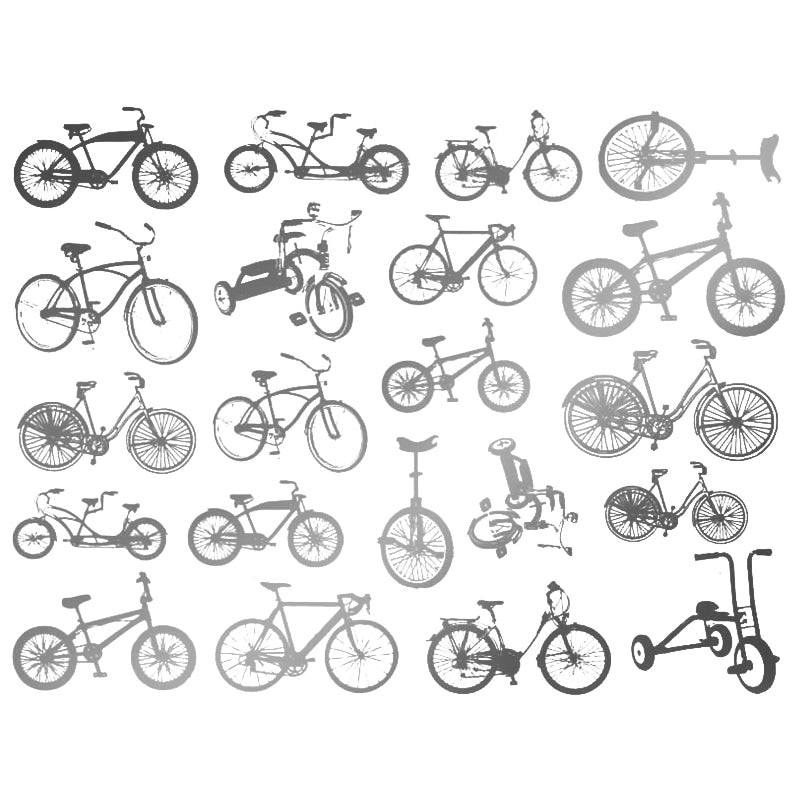 Bicycle Decal 13.3cm x 10cm - Warm Glass