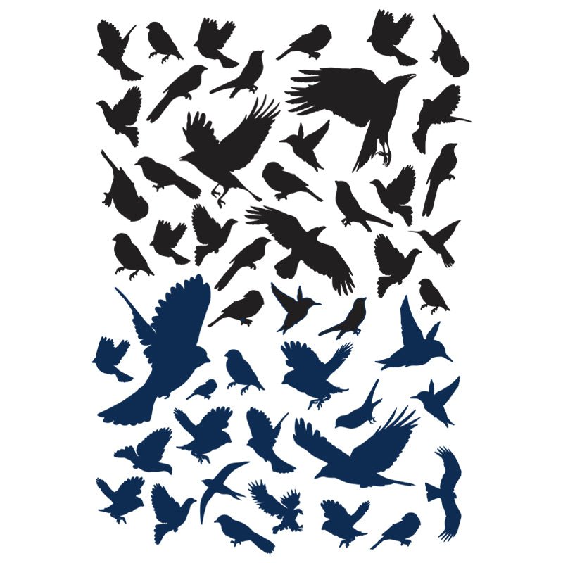 Birds Decal 10 x 14.5cm (Lead Free) - Warm Glass