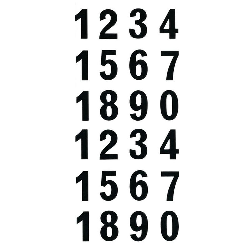 Block Numbers Decal 20cm x 10cm - Warm Glass