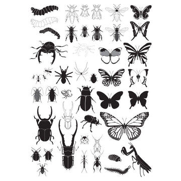 Bugs & Butterflies Decal 10 x 14.5cm (Lead Free) - Warm Glass