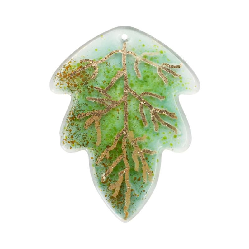 Bullseye Glass: 3mm Leaf (10cm) - Warm Glass