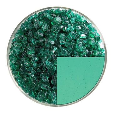 Bullseye Glass Frit: Emerald Green Trans Coarse Frit 1417.03 - Warm Glass