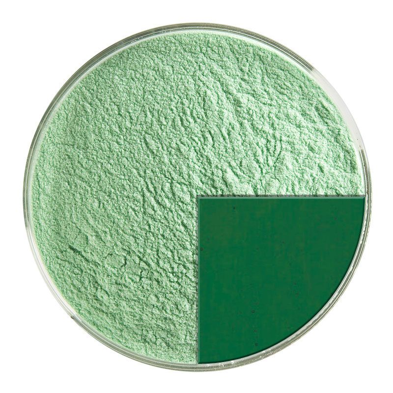 Bullseye Glass Frit: Kelly Green Trans Powder 1145.08 - Warm Glass