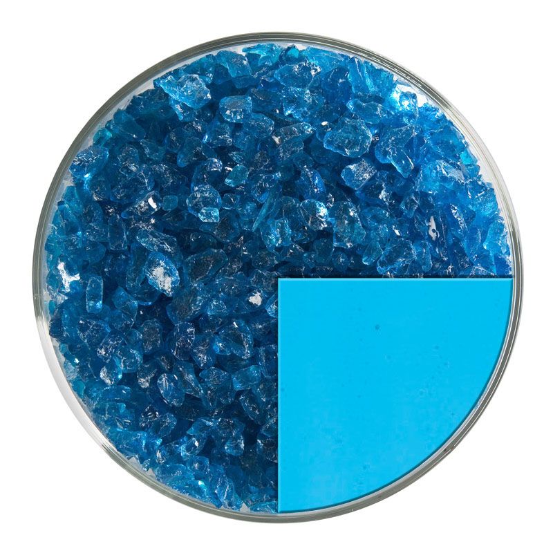 Bullseye Glass Frit: Turquoise Blue Trans Coarse Frit 1116.03 - Warm Glass