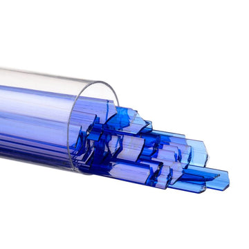 Bullseye Glass Ribbons: Deep Royal Blue Transparent 1114 - Warm Glass