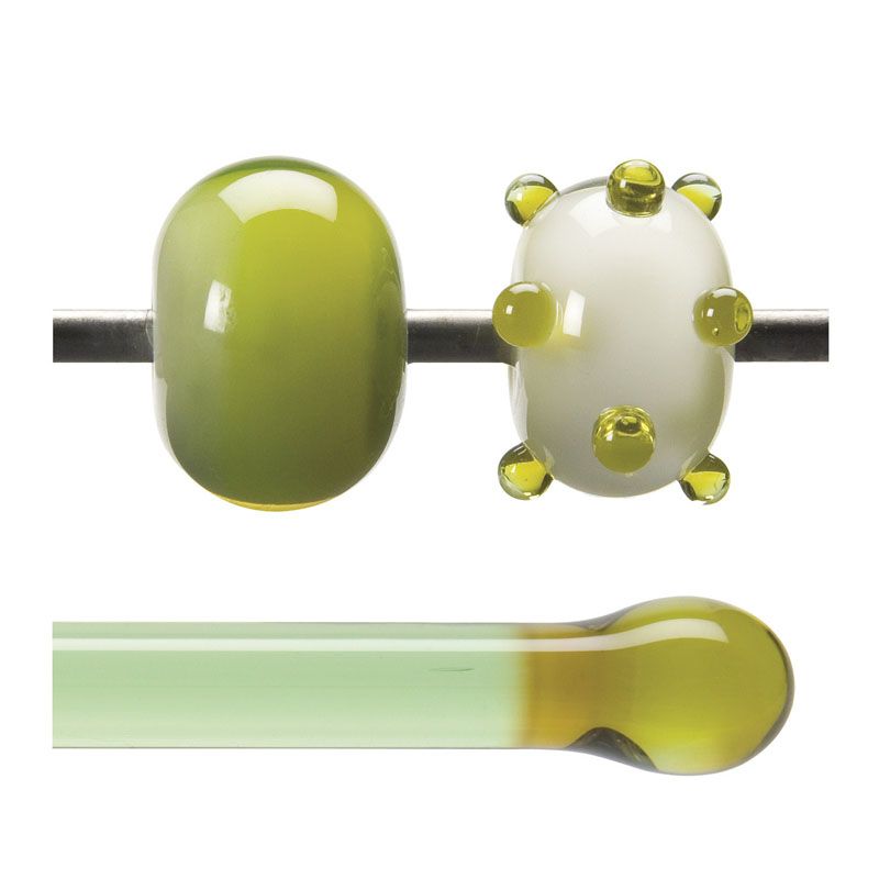 Bullseye Glass Rod: Chartreuse Transparent 1126 - Warm Glass