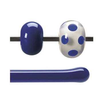 Bullseye Glass Rod: Deep Cobalt Blue Opal 0147 - Warm Glass