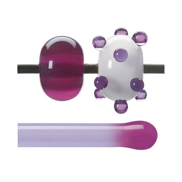 Bullseye Glass Rod: Light Fuchsia Striker Transparent 1232 - Warm Glass