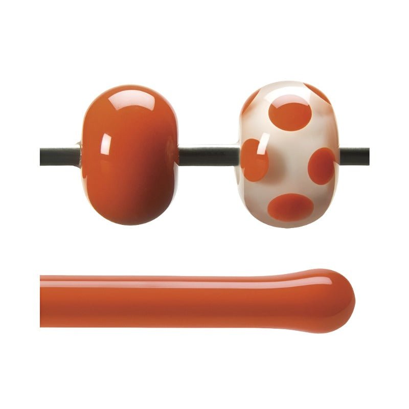 Bullseye Glass Rod: Orange Opal 0125 - Warm Glass