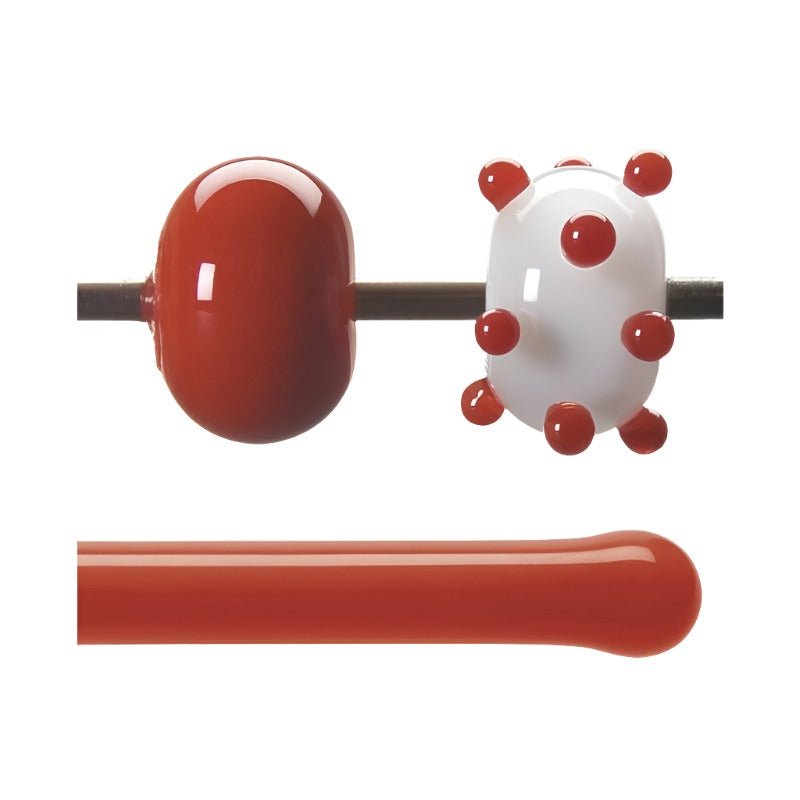 Bullseye Glass Rod: Tomato Red Opal 0024 - Warm Glass