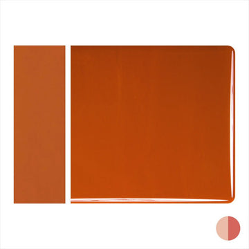 Bullseye Sheet Glass: 2mm Burnt Orange Opal Striker 0329.50 - Warm Glass