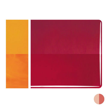 Bullseye Sheet Glass: 2mm Garnet Red Striker Transparent 1322.50 - Warm Glass