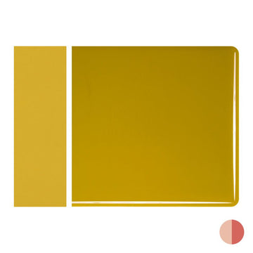 Bullseye Sheet Glass: 2mm Golden Green Striker 0227.50 - Warm Glass