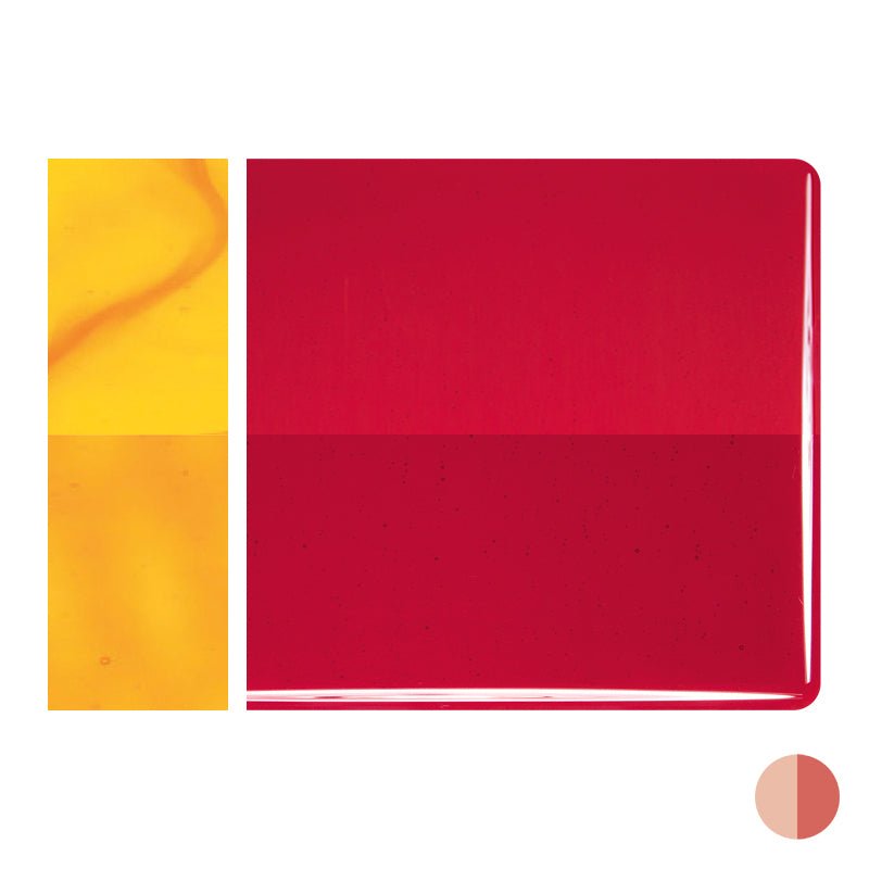 Bullseye Sheet Glass: 2mm Red Striker Transparent 1122.50 - Warm Glass