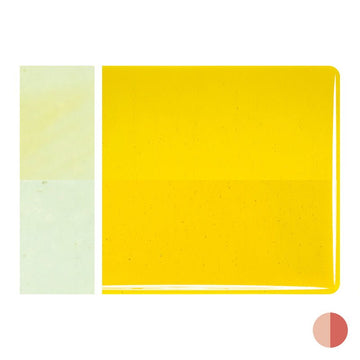 Bullseye Sheet Glass: 2mm Yellow Striker Transparent 1120.50 - Warm Glass