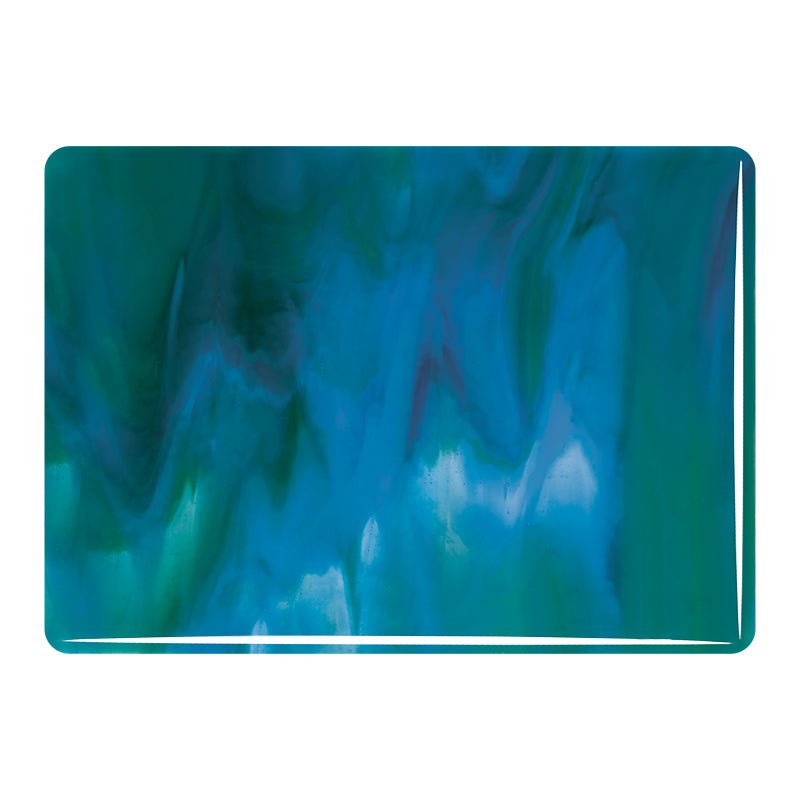 Bullseye Sheet Glass: 3mm Azure Blue, Green & Neo - Lavender 3045 - Warm Glass