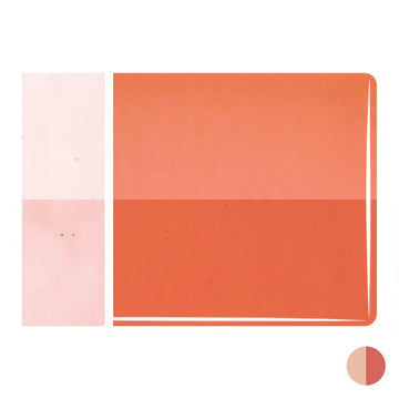 Bullseye Sheet Glass: 3mm Sunset Coral Striker 1305.30 - Warm Glass