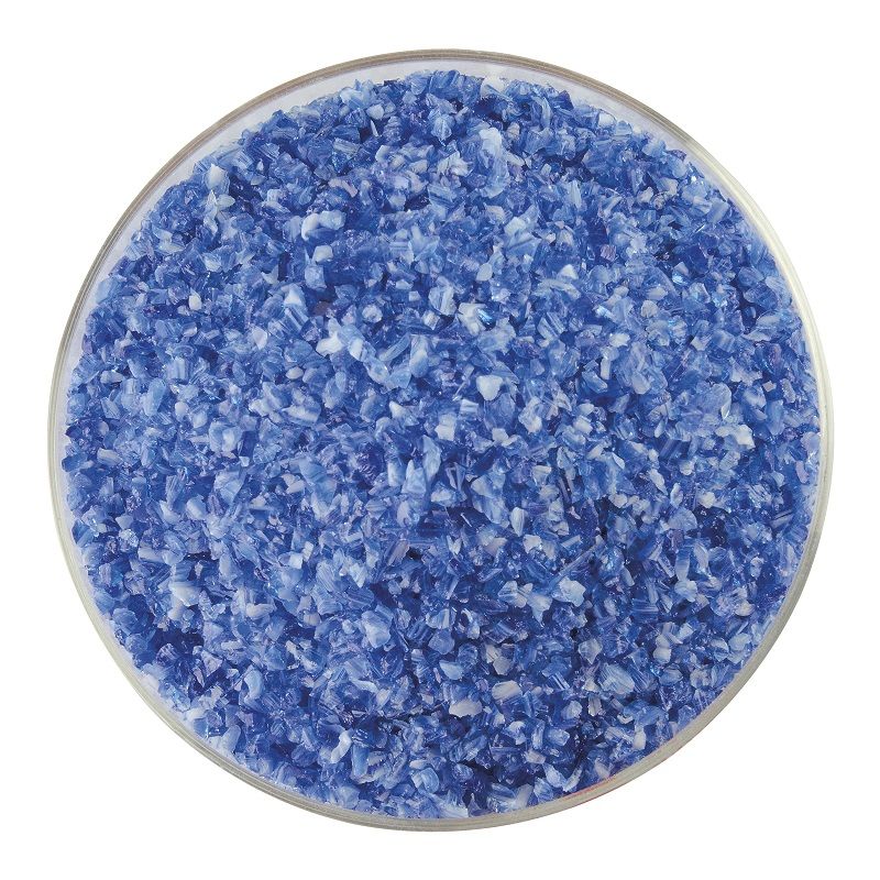 Bullseye Streaky Frit: Caribbean Blue, White Opal Medium 2164.02 - Warm Glass