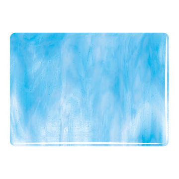 Bullseye Streaky Glass: 3mm Clear, Turquoise & White 3116 - Warm Glass