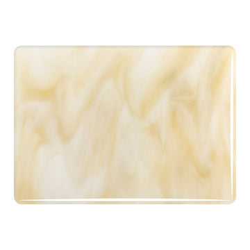 Bullseye Streaky Glass: 3mm Warm White & Light Amber 2237 - Warm Glass