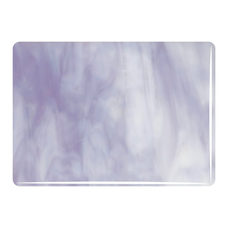 Bullseye Streaky Glass: 3mm White & Lavender Blue 2304 - Warm Glass