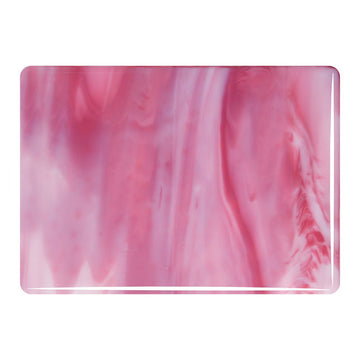 Bullseye Streaky Glass: 3mm White & Pink Opal 2302 - Warm Glass