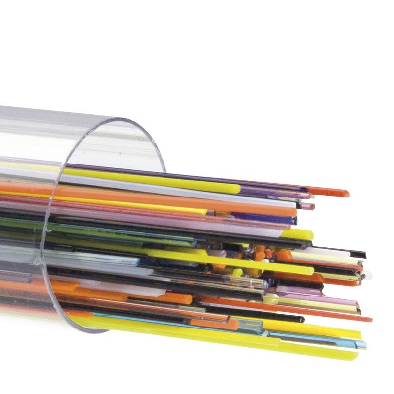 Bullseye Stringers: 0.5mm Mixed Transparent & Opal - Warm Glass