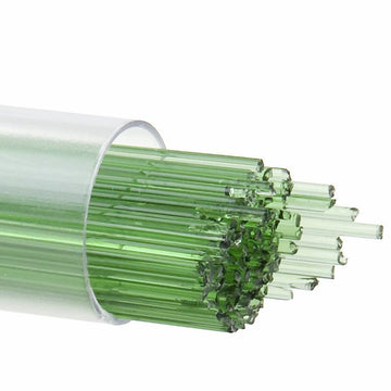 Bullseye Stringers: 1mm Light Green Transparent 1107 - Warm Glass