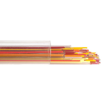 Bullseye Stringers: 1mm Mixed Hot Transparent & Opal - Warm Glass