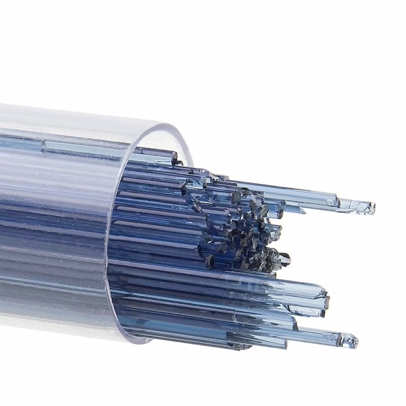 Bullseye Stringers: 1mm Steel Blue Transparent 1406 - Warm Glass