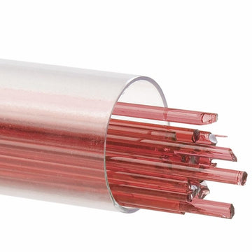 Bullseye Stringers: 2mm Sunset Coral Transparent 1305 - Warm Glass