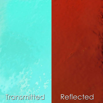 CBS Dichroic Glass: Cyan/Dark Red on Clear - Warm Glass