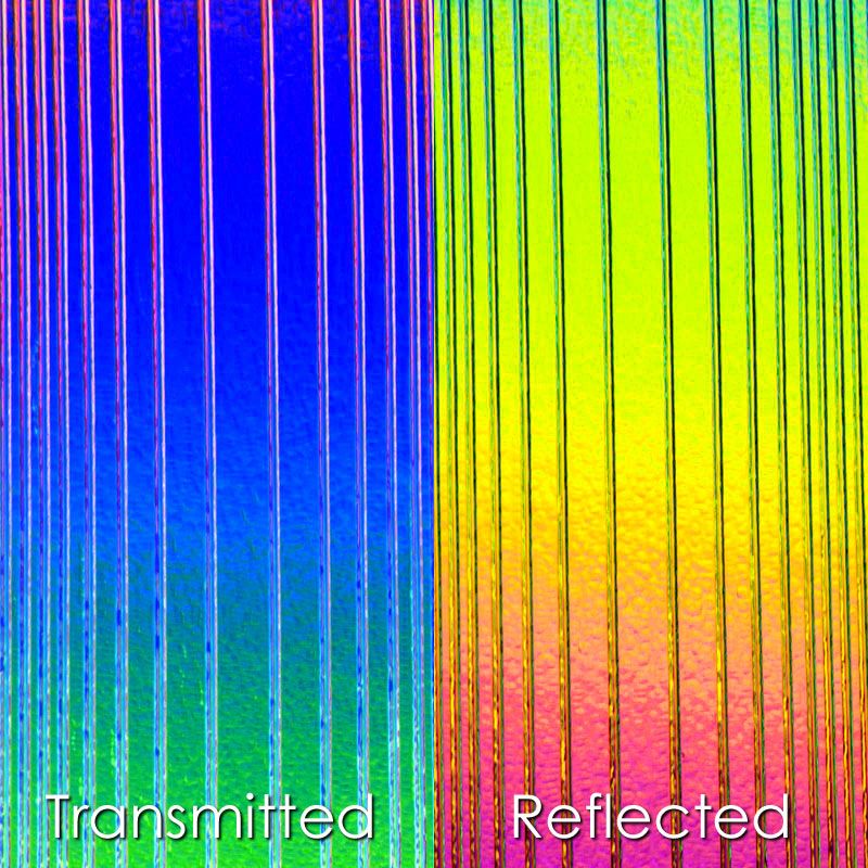 CBS Dichroic Texture: Accordion Rainbow 2 on clear - Warm Glass