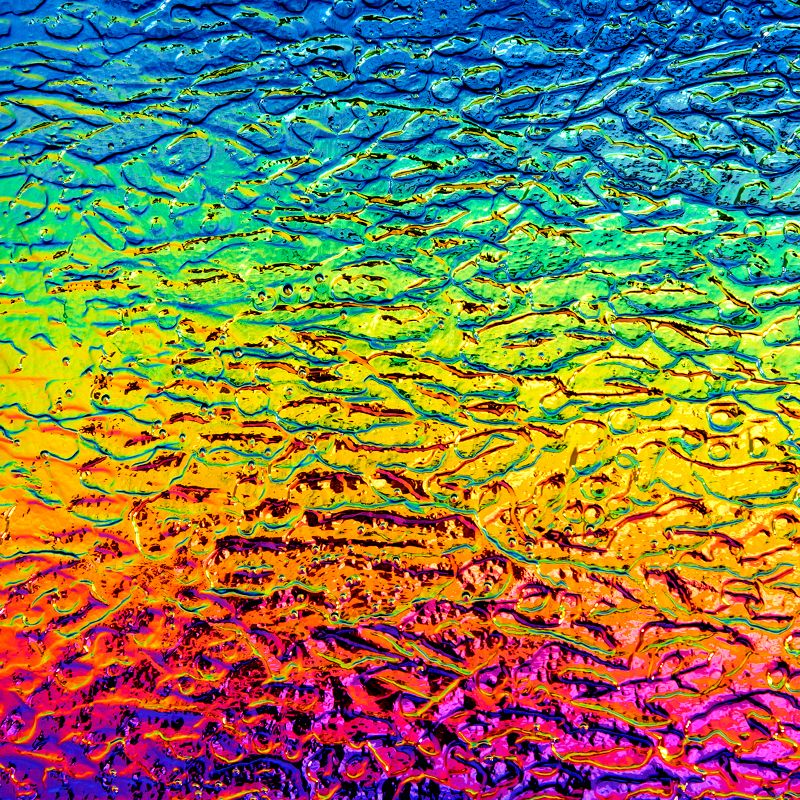 CBS Dichroic Texture: Granite Rainbow 2 on Black - Warm Glass