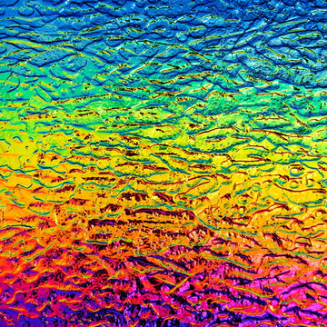 CBS Dichroic Texture: Granite Rainbow 2 on Black - Warm Glass