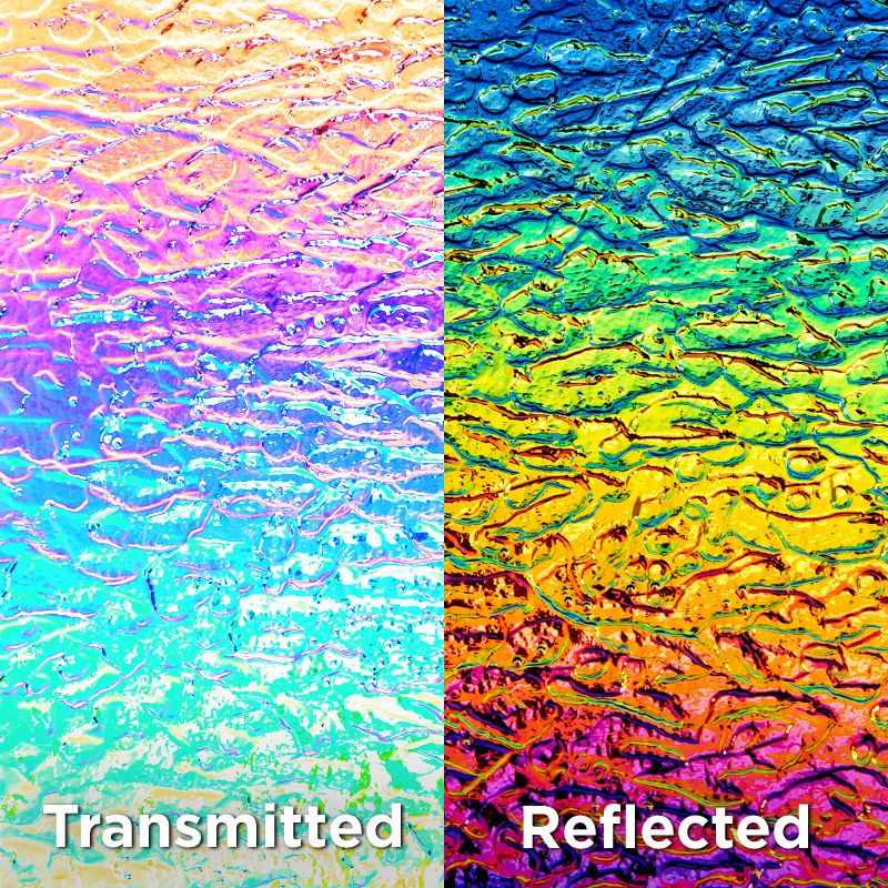 CBS Dichroic Texture: Granite Rainbow 2 on Clear - Warm Glass