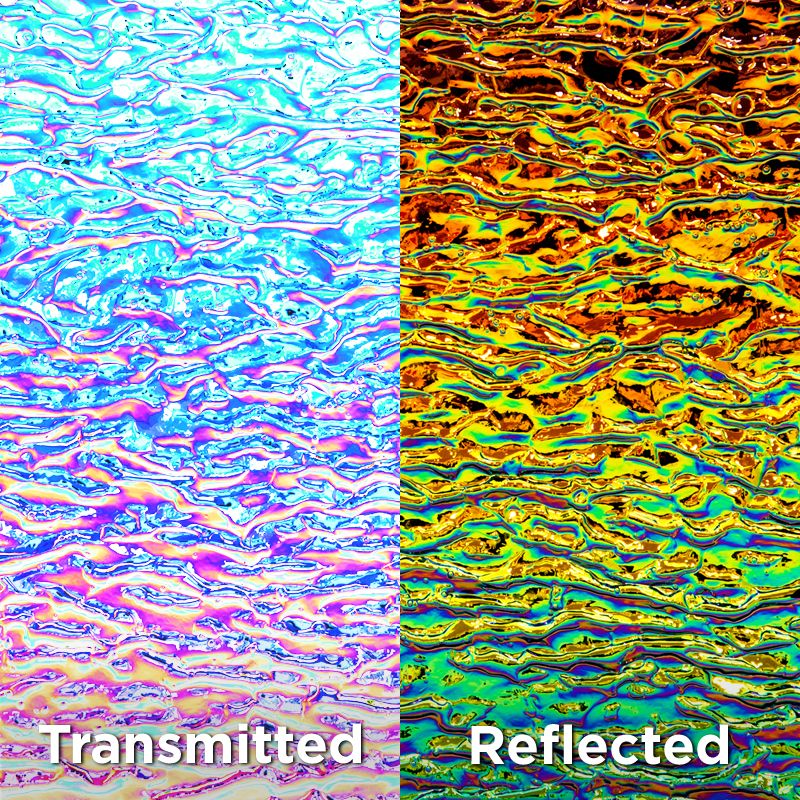 CBS Dichroic Texture: Granite Ripple Rainbow 2 on Clear - Warm Glass