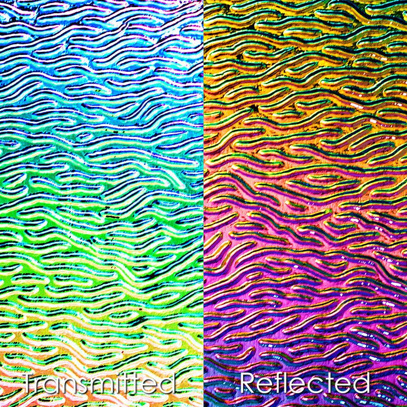 CBS Dichroic Texture: Stream Rainbow 2 on clear - Warm Glass