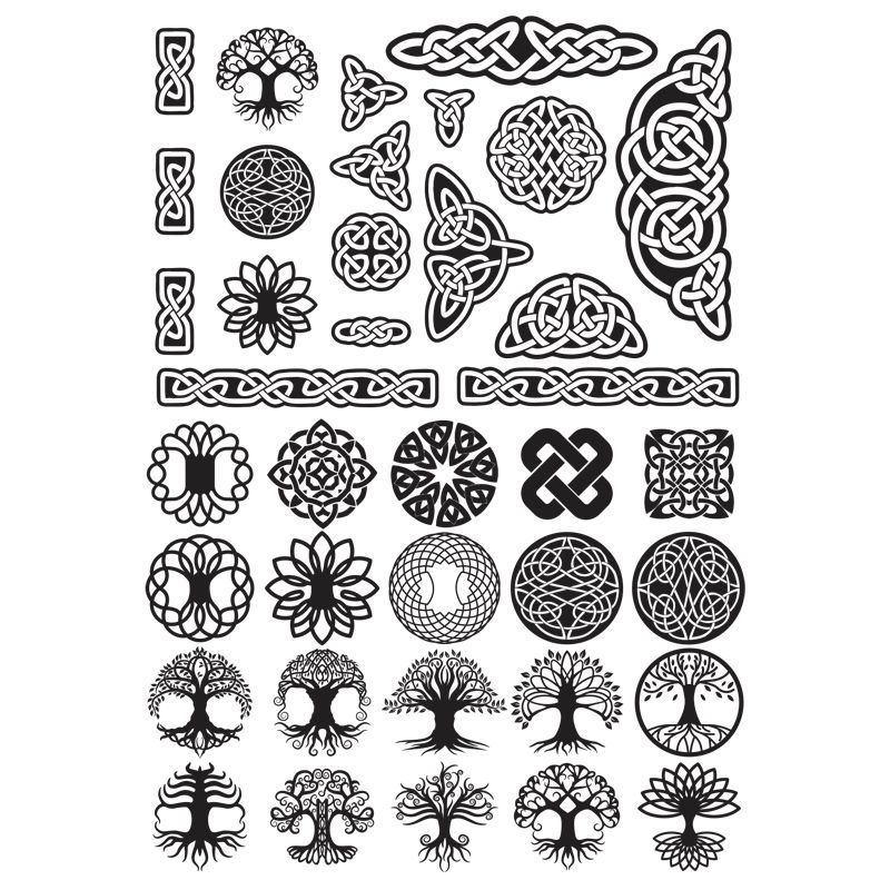 Celtic Symbols Decal 10 x 14.5cm (Lead Free) - Warm Glass