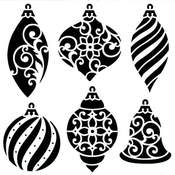 Christmas Ornaments Stencil 15cm x 15cm - Warm Glass