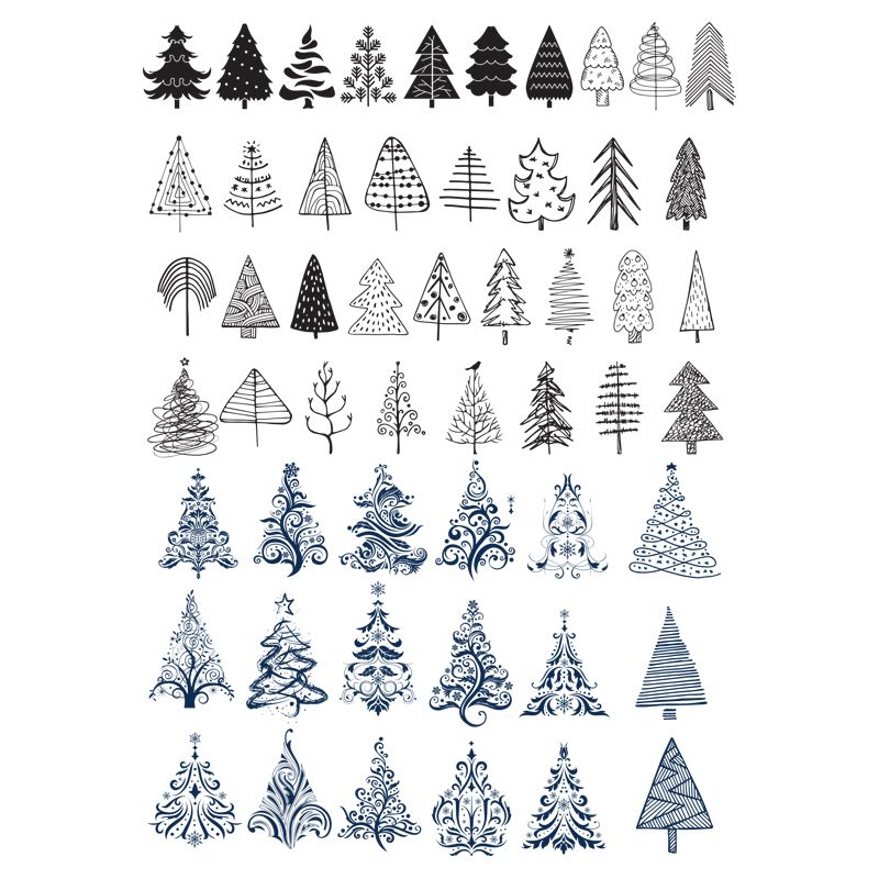 Christmas Trees Decal 10 x 14.5cm (Lead Free) - Warm Glass