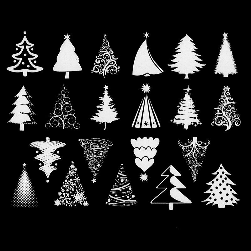 Christmas Trees Decal 13cm x 10cm - Warm Glass