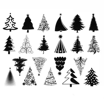 Christmas Trees Decal 13cm x 10cm - Warm Glass