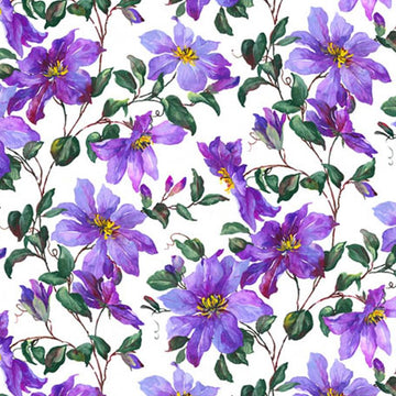 Clematis Decal 22 x 22cm - Warm Glass