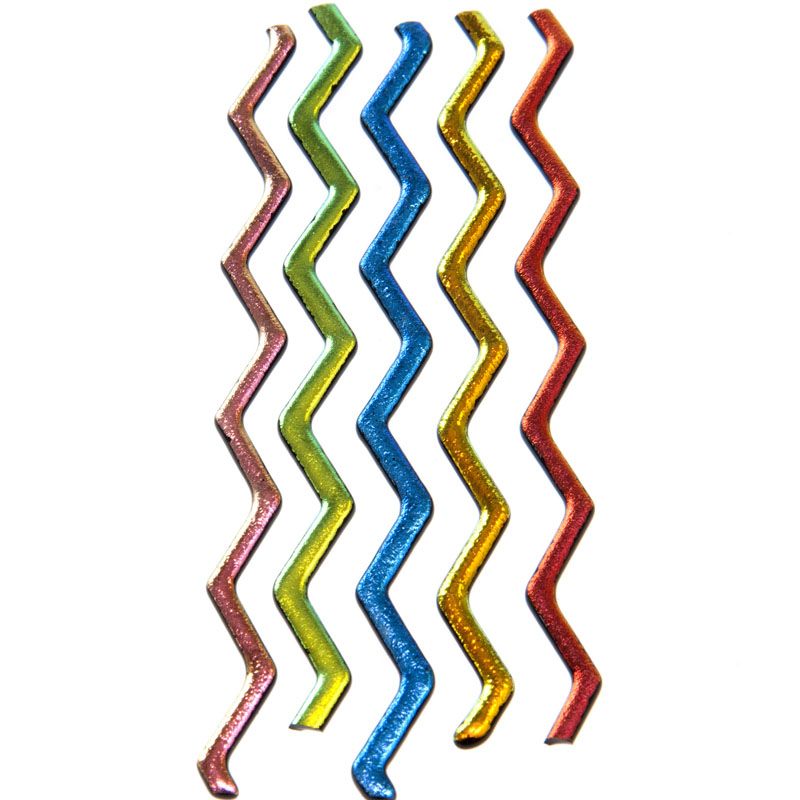 Dichroic Colour Wavy Firestix Pack on Black - Warm Glass