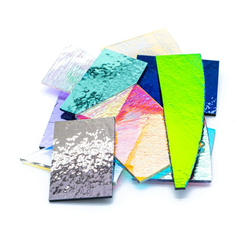 Dichroic Economy Pack: Crinklized on Black & Clear - Warm Glass